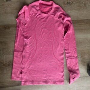 Pink Lululemon Swiftly Tech Long-Sleeve Shirt Hip Length